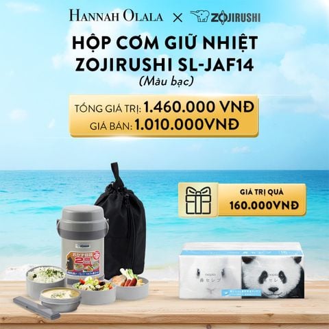  A193_DEAL 14: HỘP CƠM GIỮ NHIỆT ZOJIRUSHI SL-JAF14 – MÀU XÁM ĐẬM / MÀU BẠC 