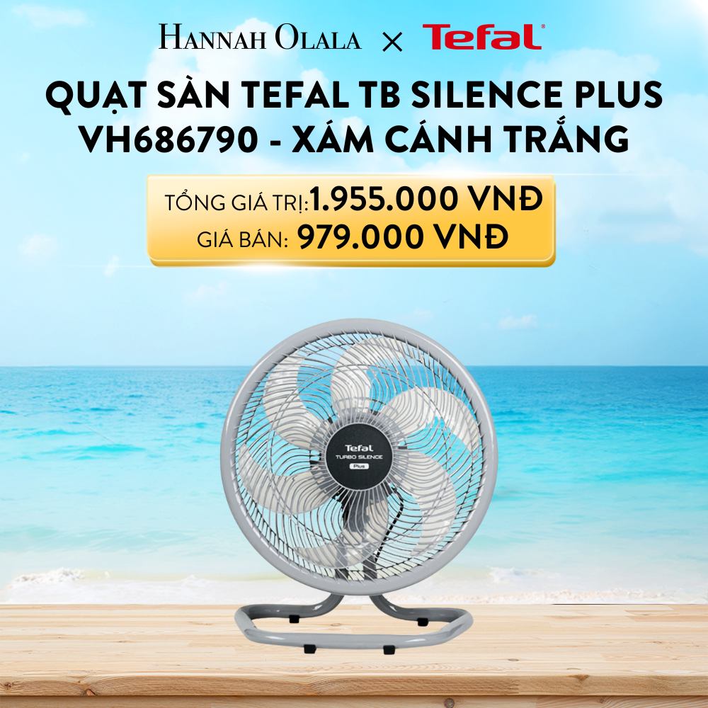 DEAL 13: QUẠT SÀN TEFAL TB SILENCE PLUS VH686790 - XÁM CÁNH TRẮNG 