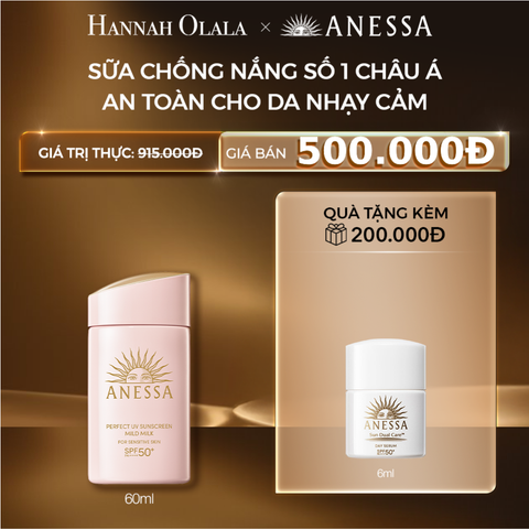  C8: DEAL 16: SỮA CHỐNG NẮNG DƯỠNG DA DỊU NHẸ AN TOÀN CHO DA NHẠY CẢM VÀ TRẺ EM ANESSA MILD MILK SPF50+ PA++++ 60ML 