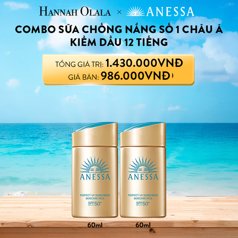  DEAL BU 3: BỘ SỮA CHỐNG NẮNG KIỀM DẦU ANESSA GOLD MILK 60ML X2 