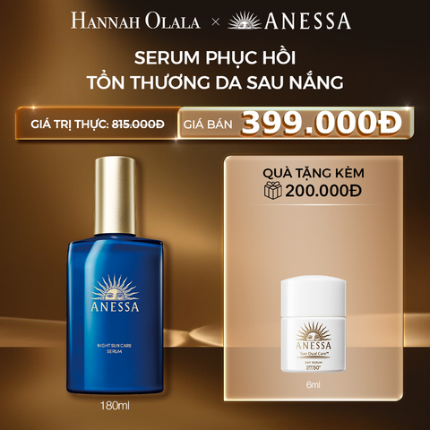  C9: DEAL 17: SERUM DƯỠNG DA VÀ PHỤC HỒI TỔN THƯƠNG DA SAU NẮNG ANESSA NIGHT SUN CARE SERUM 180ML 