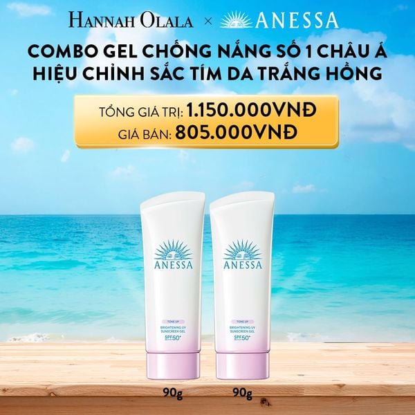  A472_DEAL BU 5: BỘ GEL CHỐNG NẮNG NÂNG TÔNG DƯỠNG TRẮNG ANESSA BRIGHTENING GEL 90G X2 