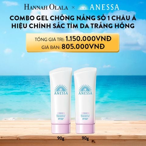  A472_DEAL BU 5: BỘ GEL CHỐNG NẮNG NÂNG TÔNG DƯỠNG TRẮNG ANESSA BRIGHTENING GEL 90G X2 