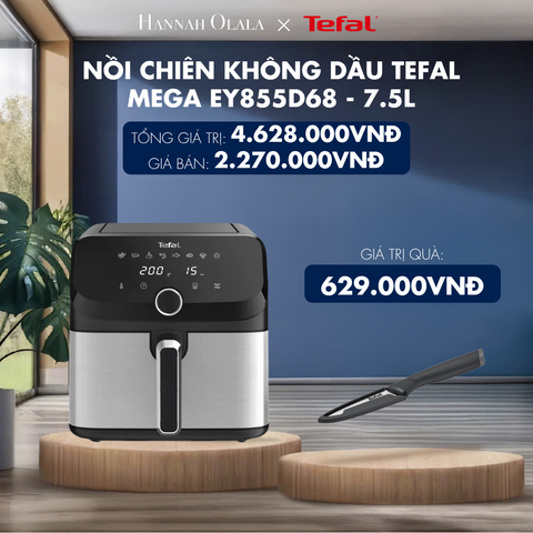  H134_DEAL 1: NỒI CHIÊN KHÔNG DẦU TEFAL MEGA EY855D68 - 7.5L 