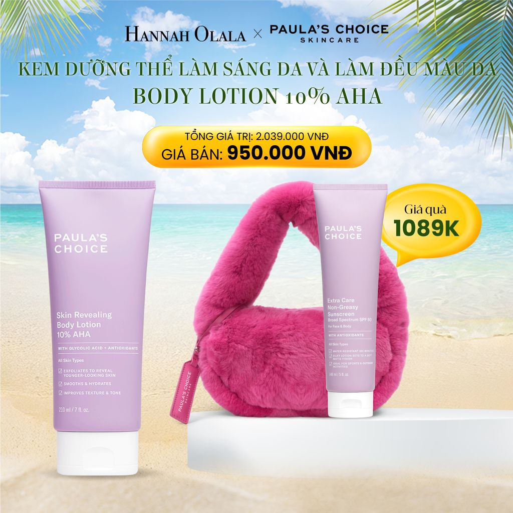  E692_DEAL 5: [BEST SELLER] KEM DƯỠNG THỂ LÀM SÁNG DA CHỨA AHA 10% PAULA'S CHOICE SKIN REVEALING BODY LOTION 10% AHA 210ML 