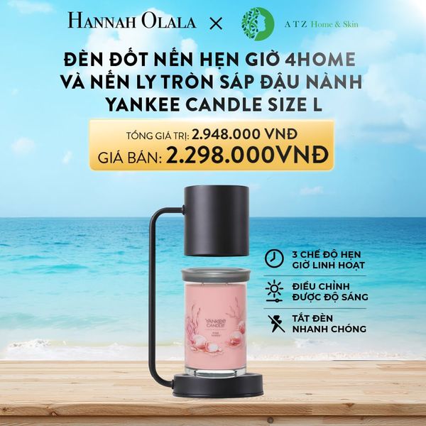 DEAL 1: MUA ĐÈN ĐỐT NẾN HẸN GIỜ 4HOME VÀ NẾN LY TRÒN SÁP ĐẬU NÀNH YANKEE CANDLE SIZE L 