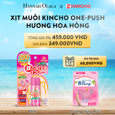  DEAL 01 : XỊT MUỖI KINCHO ONE-PUSH HƯƠNG HOA HỒNG 