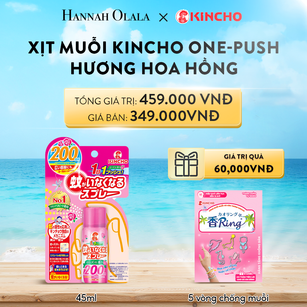  DEAL 01 : XỊT MUỖI KINCHO ONE-PUSH HƯƠNG HOA HỒNG 