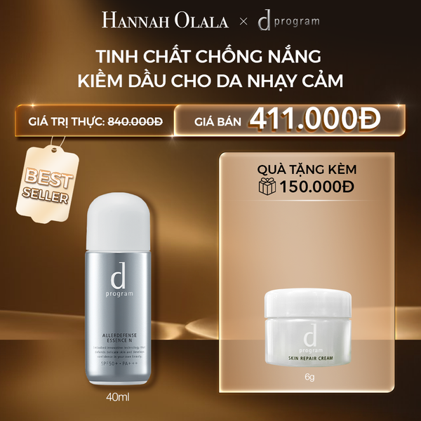  C38: DEAL 2: TINH CHẤT CHỐNG NẮNG KIỀM DẦU AN TOÀN CHO DA NHẠY CẢM D PROGRAM ALLERDEFENSE ESSENSE 40ML 