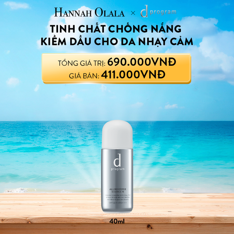  A477_DEAL 4: TINH CHẤT CHỐNG NẮNG KIỀM DẦU BẢO VỆ DA KHỎI BỤI MỊN VÀ Ô NHIỄM MÔI TRƯỜNG DPROGRAM ALLERDEFENSE ESSENCE 40ML 