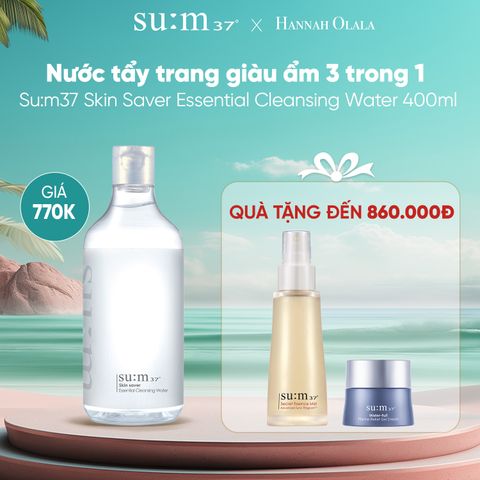  DEAL 24: NƯỚC TẨY TRANG GIÀU ẨM 3 TRONG 1 SU:M37 ESSENTIAL CLEANSING WATER 400ML 