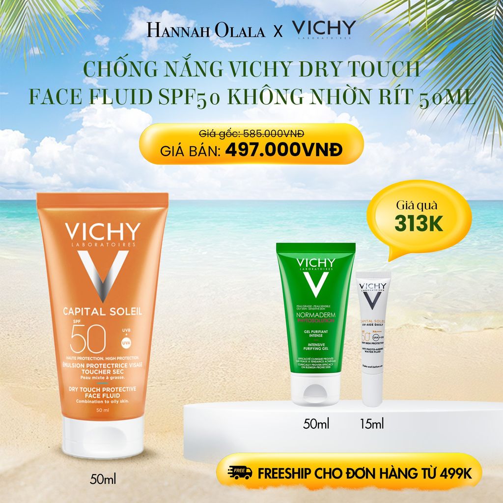  E17_DEAL 2: CHỐNG NẮNG VICHY CAPITAL SOLEIL DRY TOUCH FACE FLUID SPF50 KHÔNG NHỜN RÍT 50ML 