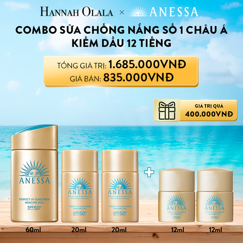  DEAL 2: BỘ SỮA CHỐNG NẮNG KIỀM DẦU ANESSA GOLD MILK 60ML + 20ML X2 