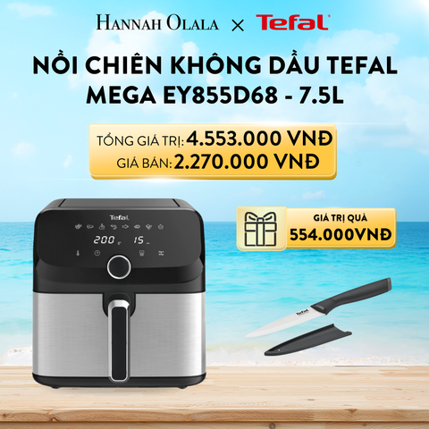  A733_DEAL 2: NỒI CHIÊN KHÔNG DẦU TEFAL MEGA EY855D68 - 7.5L 