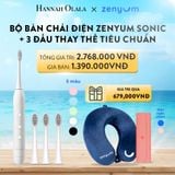  A40_DEAL 2: BỘ BÀN CHẢI ĐIỆN ZENYUM SONIC + 3 ĐẦU THAY THẾ TIÊU CHUẨN 