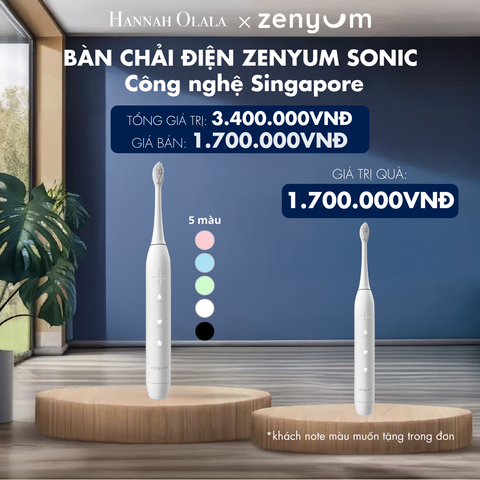  H173_DEAL 2: [MUA 1 TẶNG 1] BÀN CHẢI ĐIỆN ZENYUM SONIC - CÔNG NGHỆ SINGAPORE 