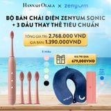  A40_DEAL 2: BỘ BÀN CHẢI ĐIỆN ZENYUM SONIC + 3 ĐẦU THAY THẾ TIÊU CHUẨN 