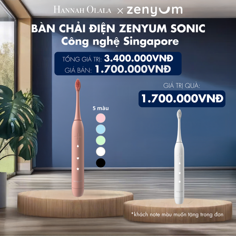  H173_DEAL 2: [MUA 1 TẶNG 1] BÀN CHẢI ĐIỆN ZENYUM SONIC - CÔNG NGHỆ SINGAPORE 