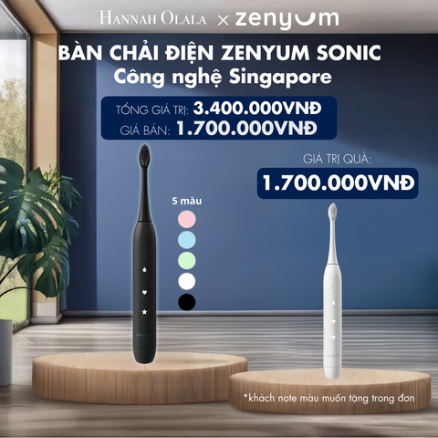  H173_DEAL 2: [MUA 1 TẶNG 1] BÀN CHẢI ĐIỆN ZENYUM SONIC - CÔNG NGHỆ SINGAPORE 