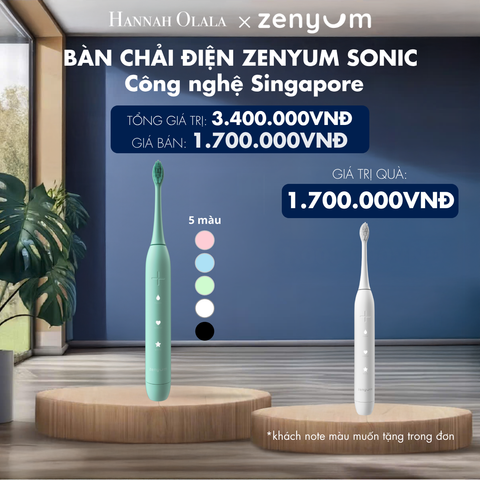  H173_DEAL 2: [MUA 1 TẶNG 1] BÀN CHẢI ĐIỆN ZENYUM SONIC - CÔNG NGHỆ SINGAPORE 