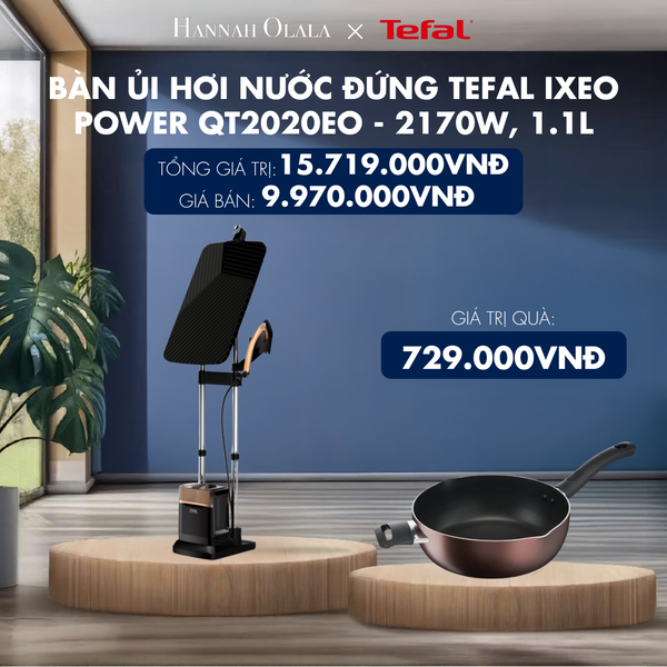  H143_DEAL 3.1: BÀN ỦI HƠI NƯỚC ĐỨNG TEFAL IXEO POWER QT2020EO - 2170W, 1.1L 