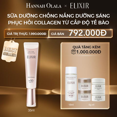  C51: DEAL 6: SỮA CHỐNG NẮNG DƯỠNG SÁNG PHỤC HỒI COLLAGEN TỪ CẤP ĐỘ TẾ BÀO ELIXIR DAY CARE REVOLUTION SPF50+ 35ML 