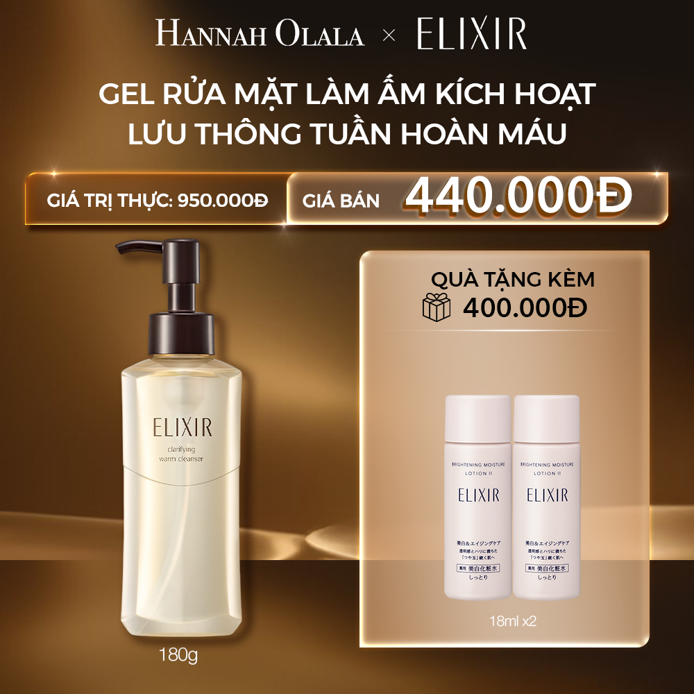  DEAL 7.1: GEL RỬA MẶT SẠCH SÂU, DƯỠNG ẨM ELIXIR CLARIFYING WARM CLEANSER 180G 