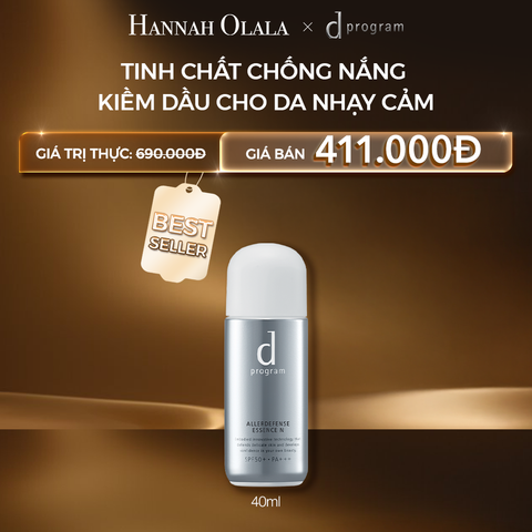  C40: DEAL 4 BACK-UP: TINH CHẤT CHỐNG NẮNG KIỀM DẦU AN TOÀN CHO DA NHẠY CẢM D PROGRAM ALLERDEFENSE ESSENSE 40ML 