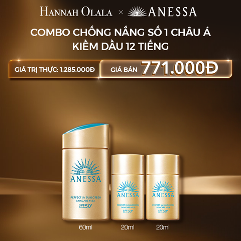  C13: DEAL 20 BACK-UP: COMBO SỮA CHỐNG NẮNG DƯỠNG DA KIỀM DẦU BẢO VỆ HOÀN HẢO ANESSA GOLD MILK SPF50+ PA++++ 60ML + 20MLX2 