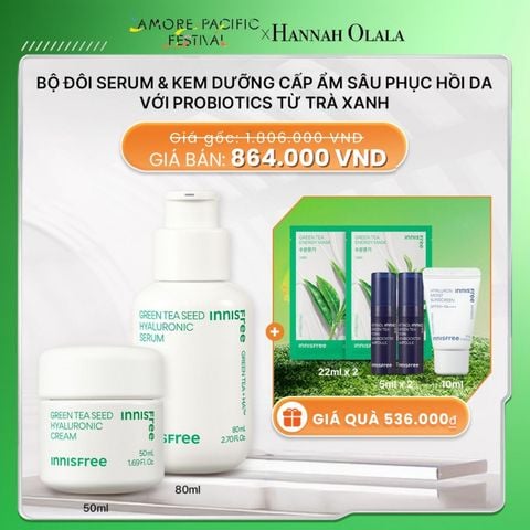  D16_DEAL 3: BỘ ĐÔI SERUM & KEM DƯỠNG CẤP ẨM SÂU PHỤC HỒI DA VỚI PROBIOTICS TỪ TRÀ XANH 