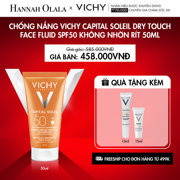  K15_DEAL 15: CHỐNG NẮNG VICHY CAPITAL SOLEIL DRY TOUCH FACE FLUID SPF50 KHÔNG NHỜN RÍT 50ML 
