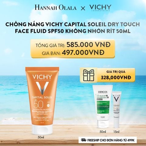  A447_DEAL 3 CHỐNG NẮNG VICHY CAPITAL SOLEIL DRY TOUCH FACE FLUID SPF50 KHÔNG NHỜN RÍT 50ML 