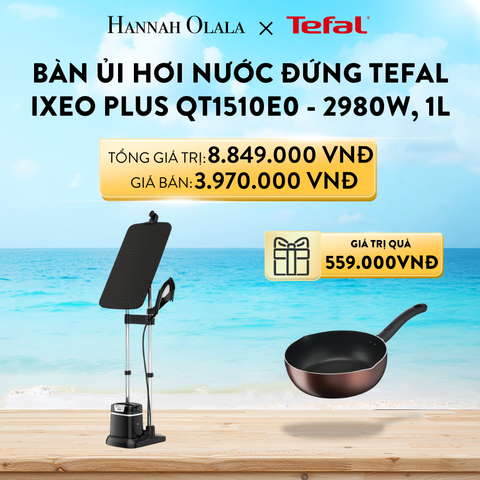  DEAL 4: BÀN ỦI HƠI NƯỚC ĐỨNG TEFAL IXEO PLUS QT1510E0 - 2980W, 1L 