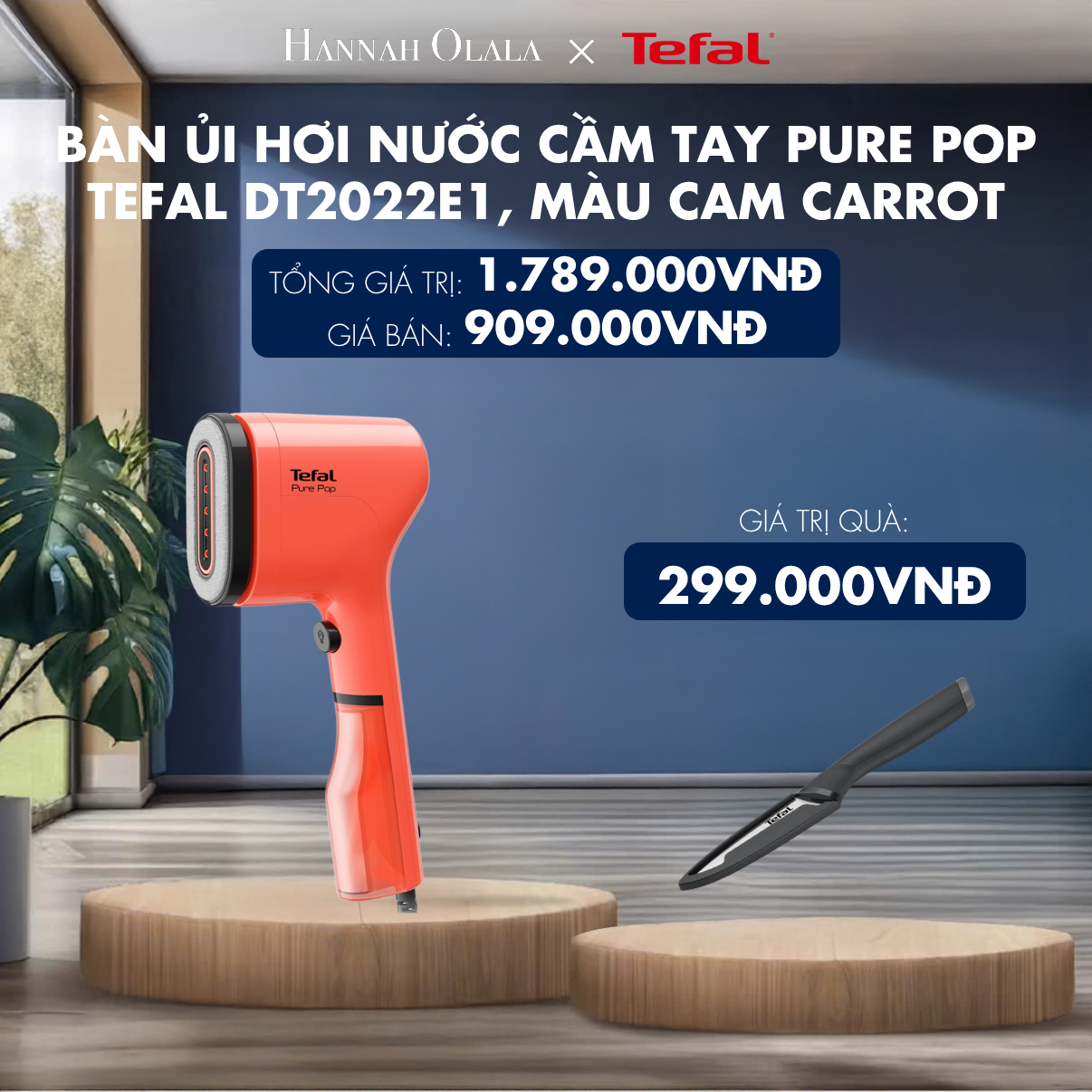  H145_DEAL 4: BÀN ỦI HƠI NƯỚC CẦM TAY PURE POP TEFAL 