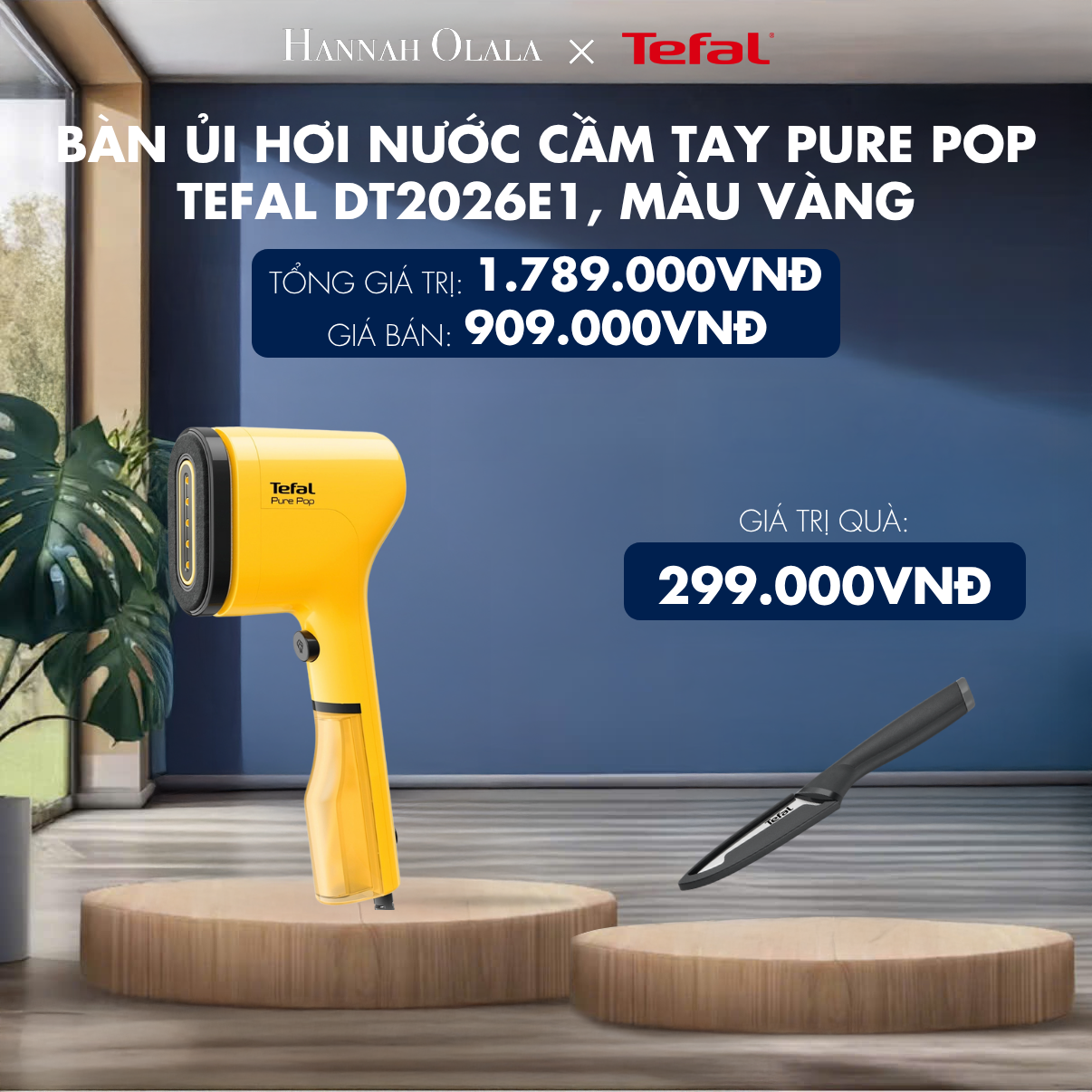  H145_DEAL 4: BÀN ỦI HƠI NƯỚC CẦM TAY PURE POP TEFAL 