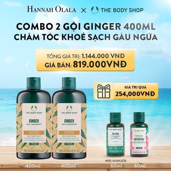  A69_DEAL 4: COMBO 2 GỘI CHĂM TÓC KHỎE SẠCH GÀU NGỨA GINGER 400ML - 2X SHAMPOO 