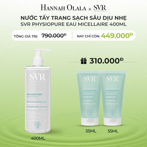  C4_DEAL 4: NƯỚC TẨY TRANG GIÚP LÀM SẠCH DA MẶT DÙNG ĐƯỢC CHO CẢ MẮT VÀ MÔI SVR PHYSIOPURE EAU MICELLAIRE 400ML 