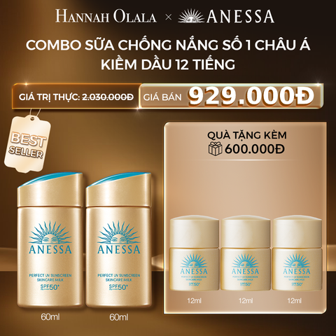  C28: DEAL 4: COMBO SỮA CHỐNG NẮNG DƯỠNG DA KIỀM DẦU BẢO VỆ HOÀN HẢO ANESSA GOLD MILK SPF50+ PA++++ 60MLX2 