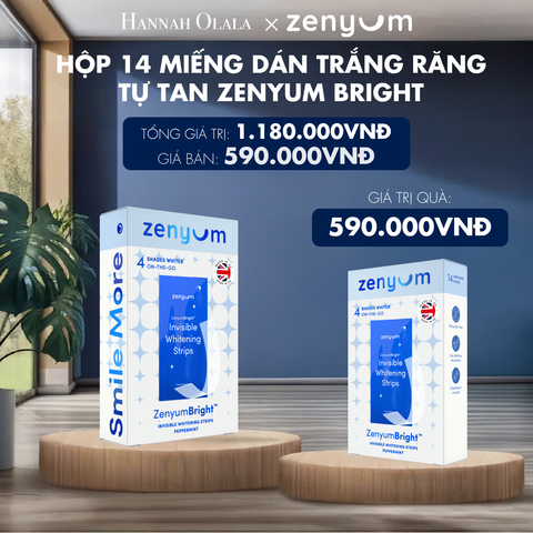  H184_DEAL 4: [MUA 1 TẶNG 1] HỘP 14 MIẾNG DÁN TRẮNG RĂNG TỰ TAN ZENYUM BRIGHT 