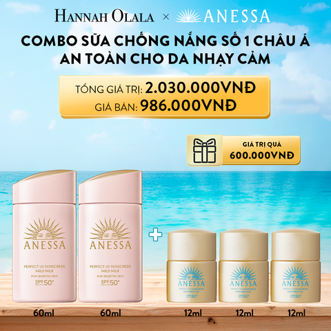  DEAL 4: BỘ SỮA CHỐNG NẮNG DƯỠNG DA DỊU NHẸ AN TOÀN CHO DA NHẠY CẢM VÀ TRẺ EM ANESSA MILD MILK 60ML X2 