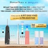  A51_DEAL 4: BỘ MÁY TĂM NƯỚC ZENYUM PRO + 6 ĐẦU THAY THẾ + BÀN CHẢI ĐIỆN ZENYUM SONIC + 3 ĐẦU THAY TIÊU CHUẨN + HỘP ĐỰNG BÀN CHẢI ĐIỆN ZENYUM SONIC 