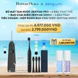  A51_DEAL 4: BỘ MÁY TĂM NƯỚC ZENYUM PRO + 6 ĐẦU THAY THẾ + BÀN CHẢI ĐIỆN ZENYUM SONIC + 3 ĐẦU THAY TIÊU CHUẨN + HỘP ĐỰNG BÀN CHẢI ĐIỆN ZENYUM SONIC 