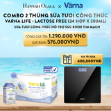  A522_DEAL 5: COMBO 2 THÙNG SỮA TƯƠI CÔNG THỨC VARNA LIFE LACTOSE FREE (24 HỘP X 200ML) 