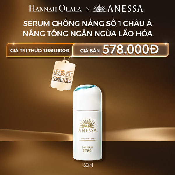  C27: DEAL 33 BACK-UP: SERUM CHỐNG NẮNG DƯỠNG DA NÂNG TÔNG NGĂN NGỪA LÃO HÓA ANESSA DAY SERUM SPF50+ PA++++ 30ML 
