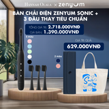  H185_DEAL 5: BỘ BÀN CHẢI ĐIỆN ZENYUM SONIC + 3 ĐẦU THAY THẾ TIÊU CHUẨN 