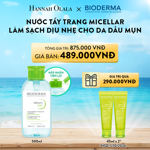  A151_DEAL 6: NƯỚC TẨY TRANG MICELLAR LÀM SẠCH CHO DA DẦU, MỤN (PHIÊN BẢN NẮP NHẤN) 