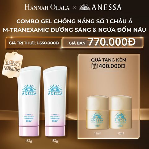 C30: DEAL 6: COMBO GEL CHỐNG NẮNG DƯỠNG SÁNG NÂNG TÔNG & HIỆU CHỈNH SẮC TÍM ANESSA BRIGHTENING GEL SPF50+ PA++++ 90GX2 