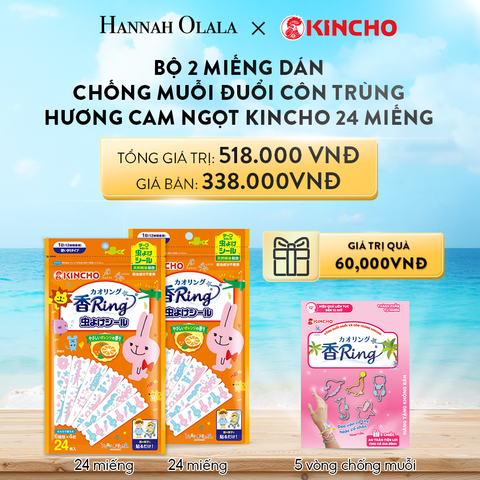  DEAL 06 : BỘ 2 MIẾNG DÁN CHỐNG MUỖI ĐUỔI CÔN TRÙNG HƯƠNG CAM NGỌT KINCHO 24C 