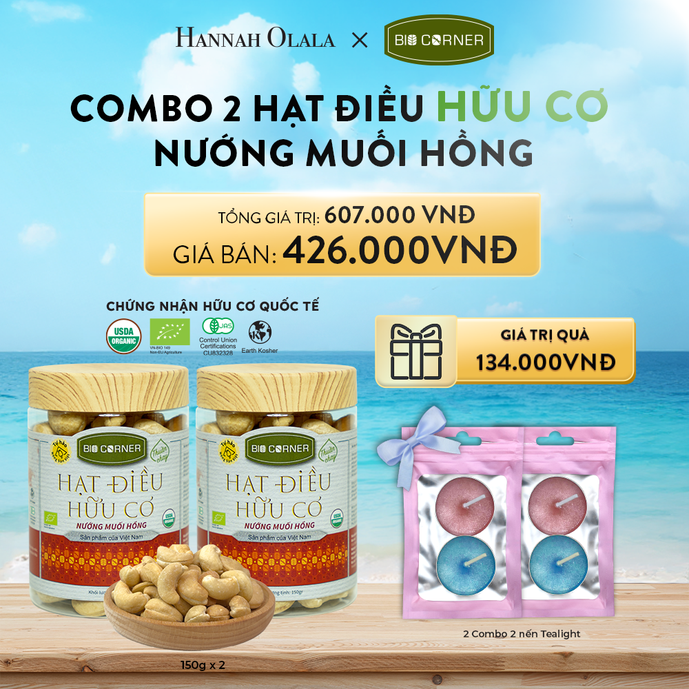  A235_DEAL 6: COMBO 2 HẠT ĐIỀU VỊ MUỐI HỒNG (150G) 