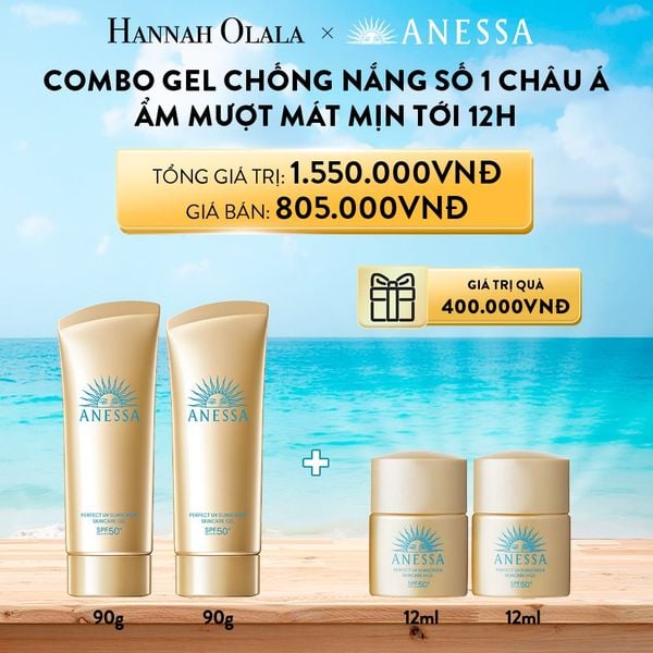  A488_DEAL 6: BỘ GEL CHỐNG NẮNG DƯỠNG ẨM ANESSA GOLD GEL 90G X2 